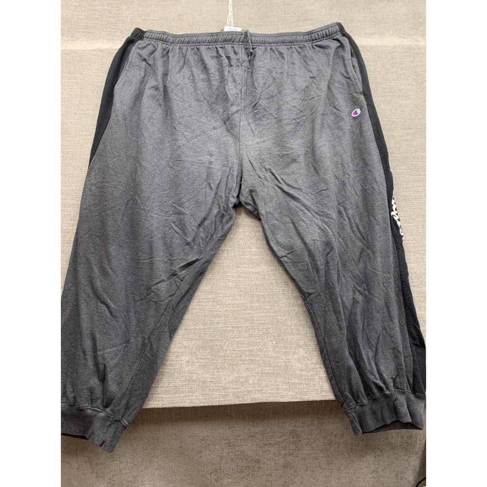 Champion Sweatpants Men's 6XL Gray Fleece Lined Logo Elastic Waist Tapered Leg